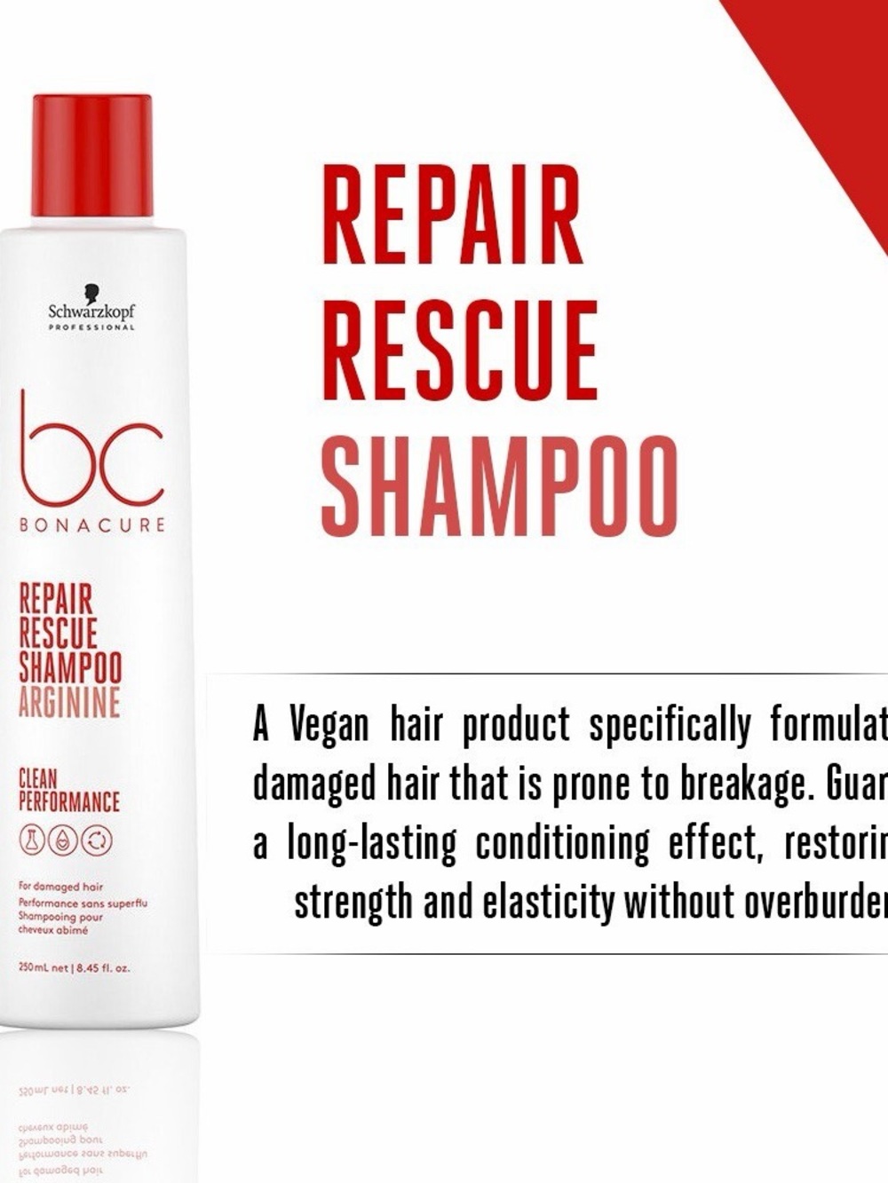 Schwarzkopf BC Bonacure Repair Rescue Shampoo - White & Red Bottle